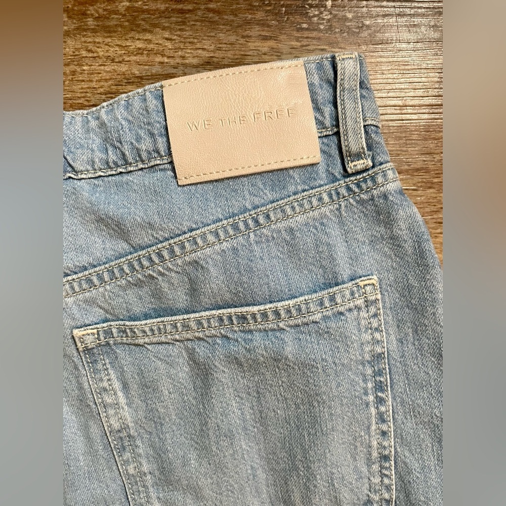 We The Free Jeans Flared Size 26 Flare Boho Free People Raw Hem Denim Blue - Picture 10 of 13